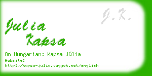 julia kapsa business card